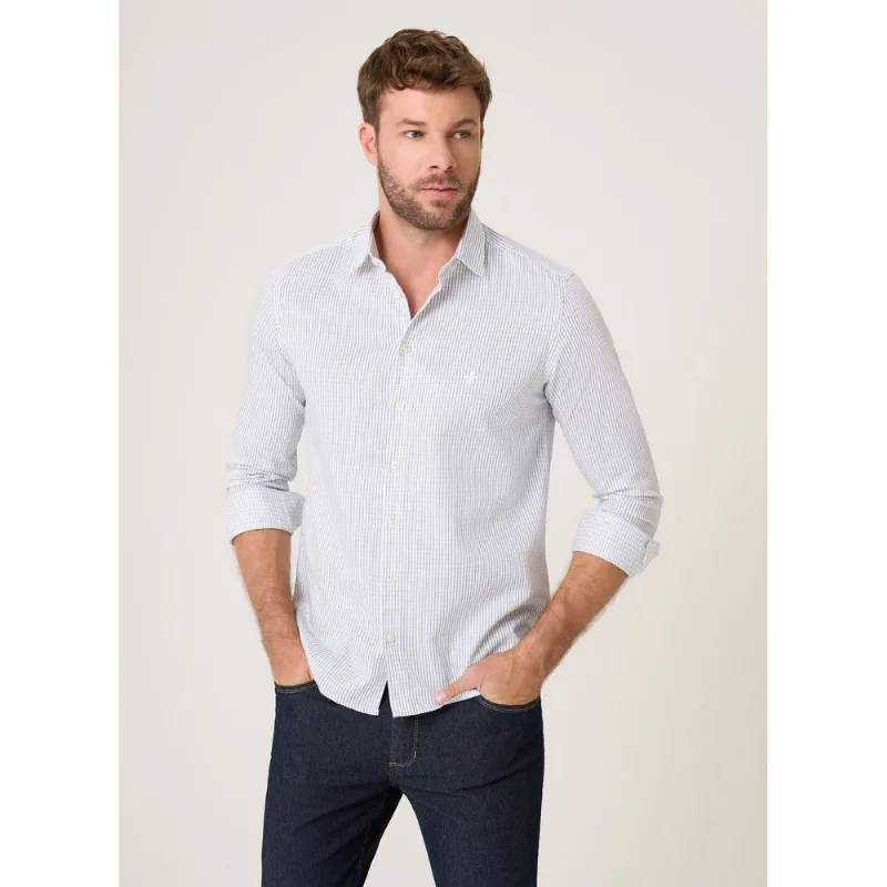 Camisa Slim Fit Maquinetada Xadrez Dudalina Masculina 36