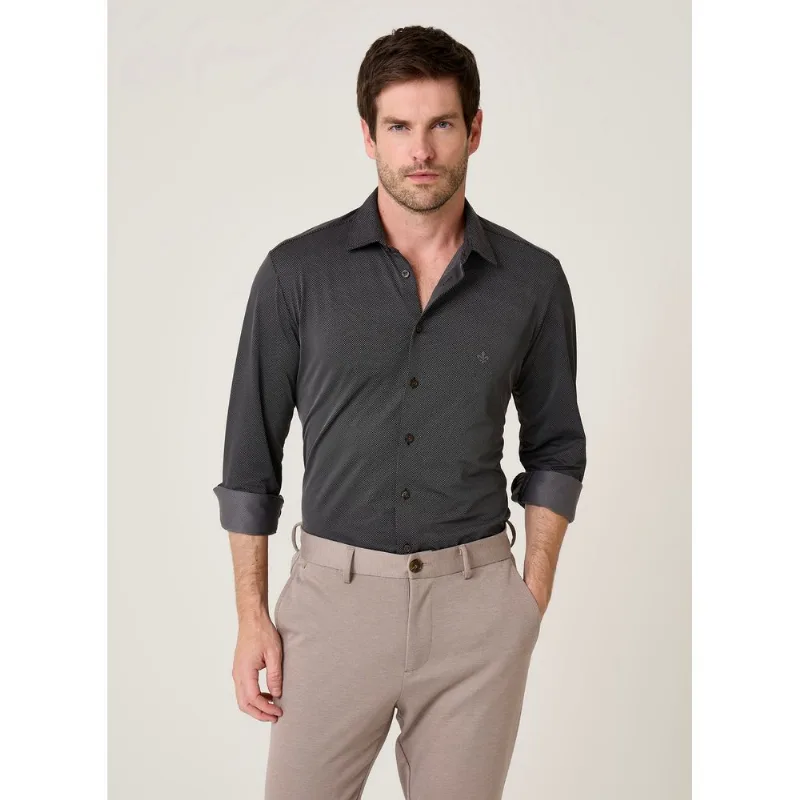 Camisa Slim Fit Performance Maquinetada Dudalina Masculina 46
