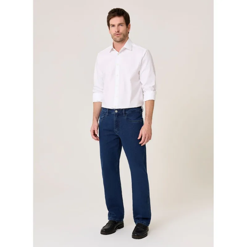 Calça Jeans Right Fit Moletom Dudalina Masculina 54