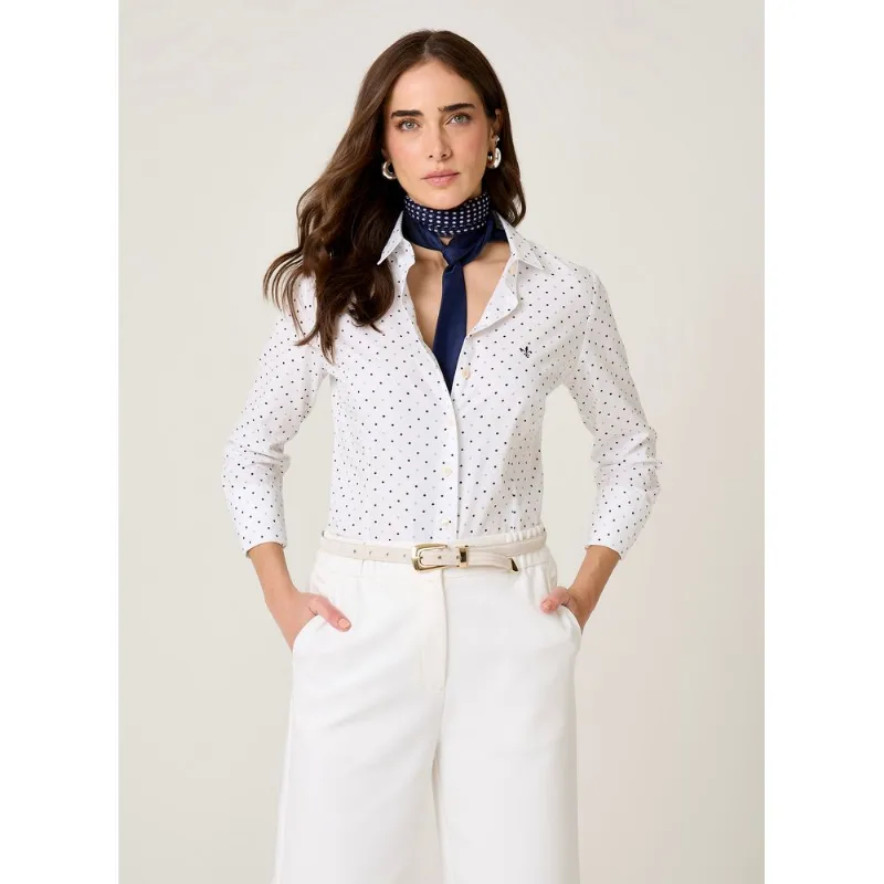 Camisa Slim Fit Poá Dudalina Feminina 38