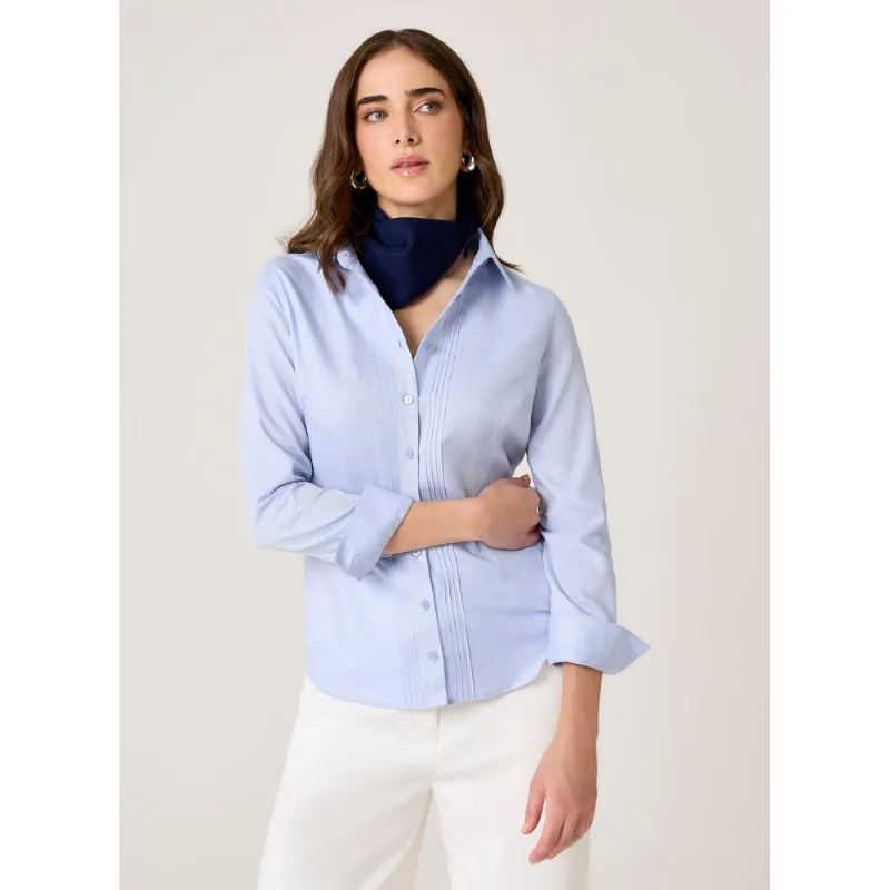 Camisa Slim Fit Maquinetada Pregas Dudalina Feminina 44