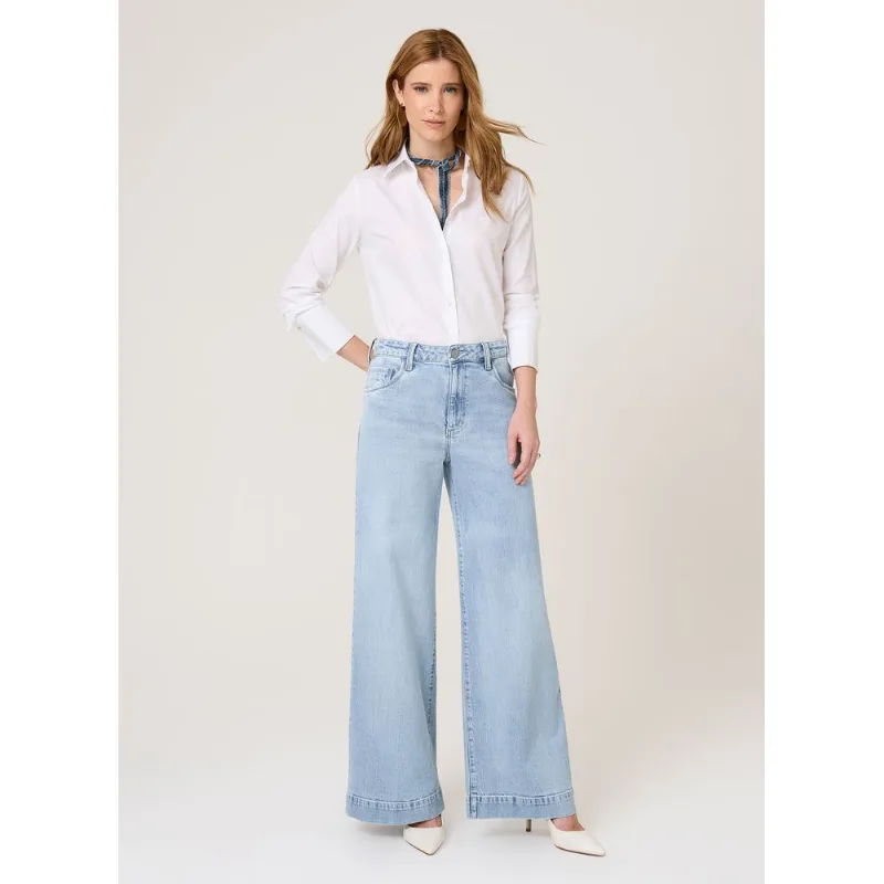 Calça Jeans Wide Leg Jessy Dudalina Feminina 40