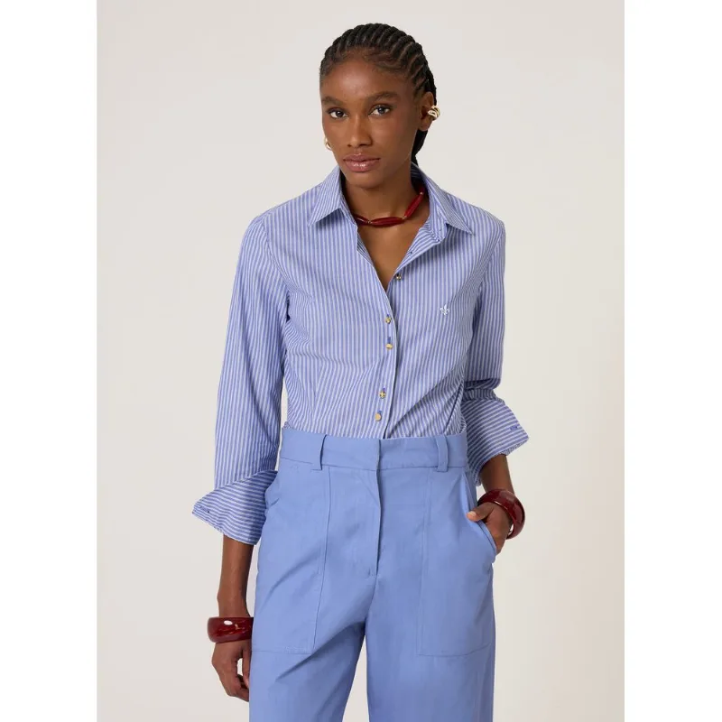 Camisa Slim Fit Listrada Sandra Dudalina Feminina 38