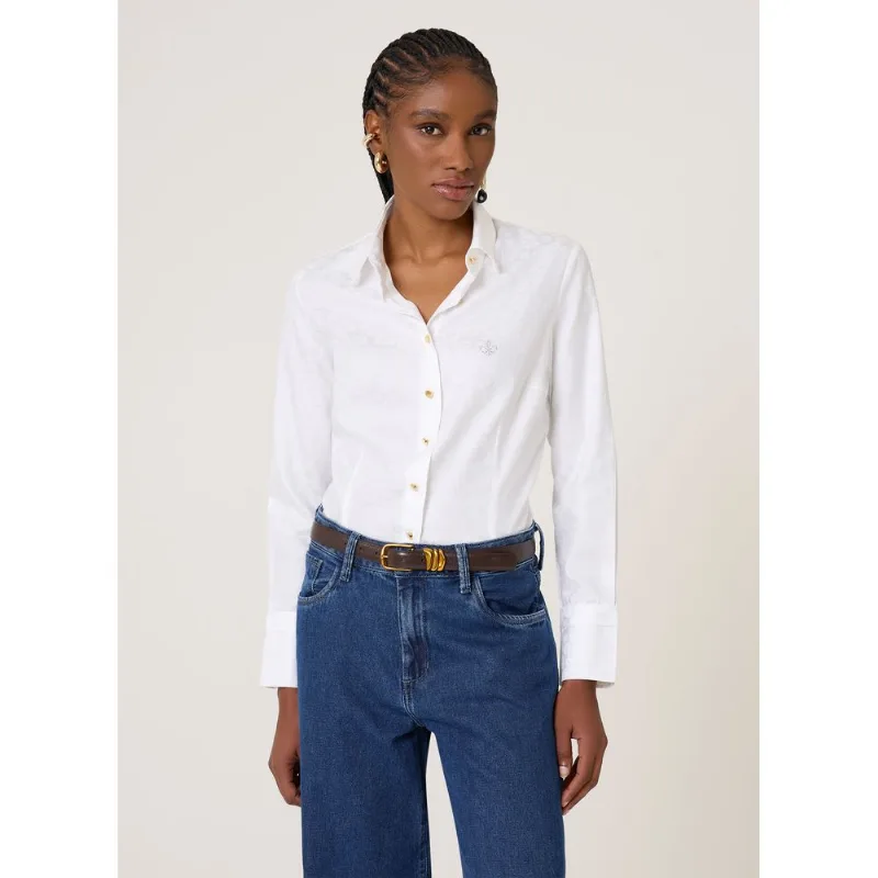 Camisa Slim Fit Jacquard Erika Dudalina Feminina 38