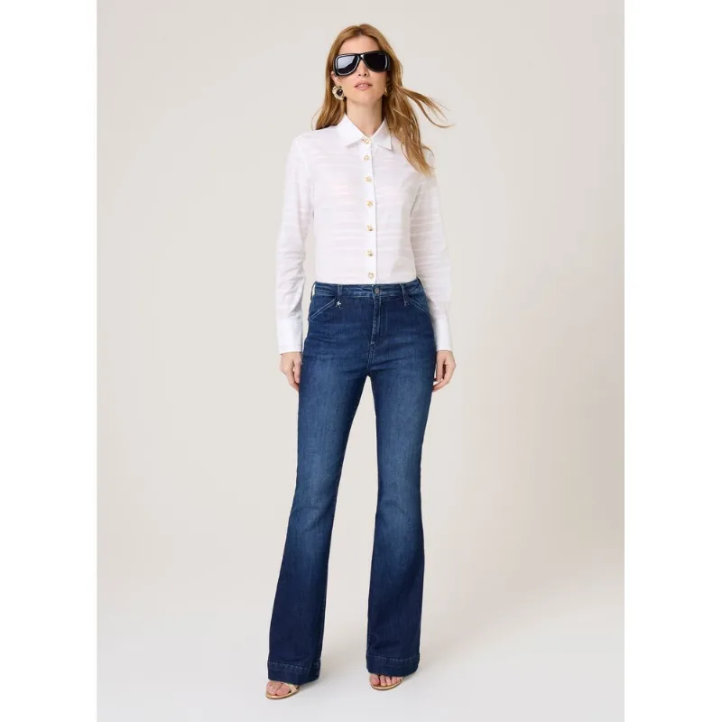 Calça Jeans Flare Alba Dudalina Feminina 46