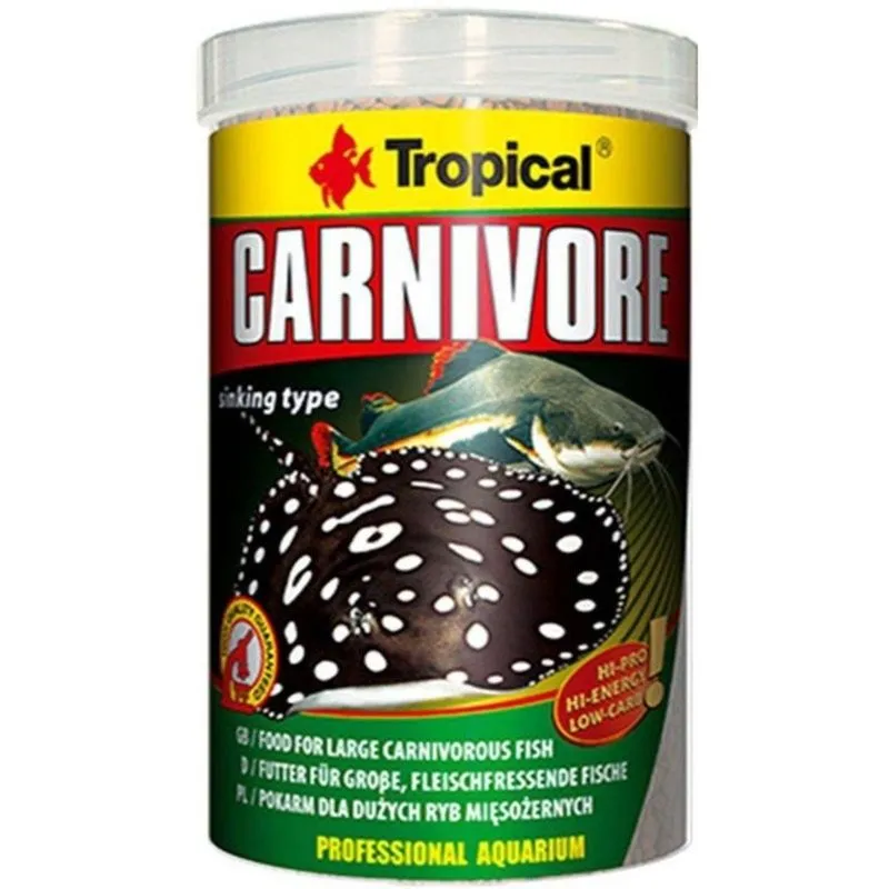 Ração Para Peixes Tropical Carnivore 600G