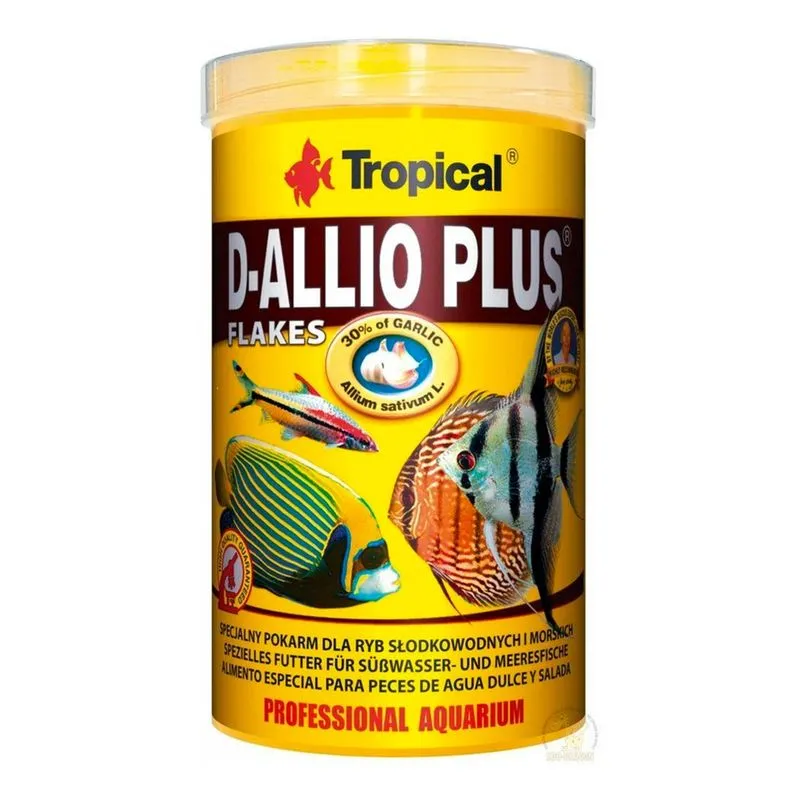 Ração Tropical d- Allio Plus Flakes 20g Alta Qualidade Aquario