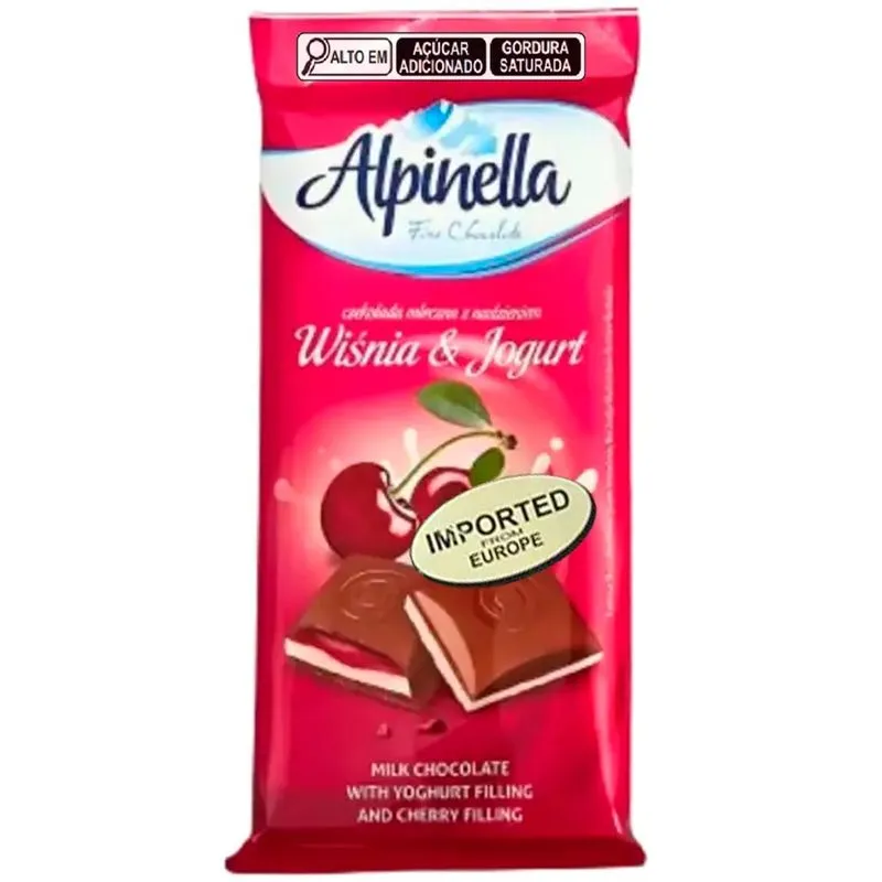 Tablete de Chocolate Recheio Cereja 90g - Alpinella