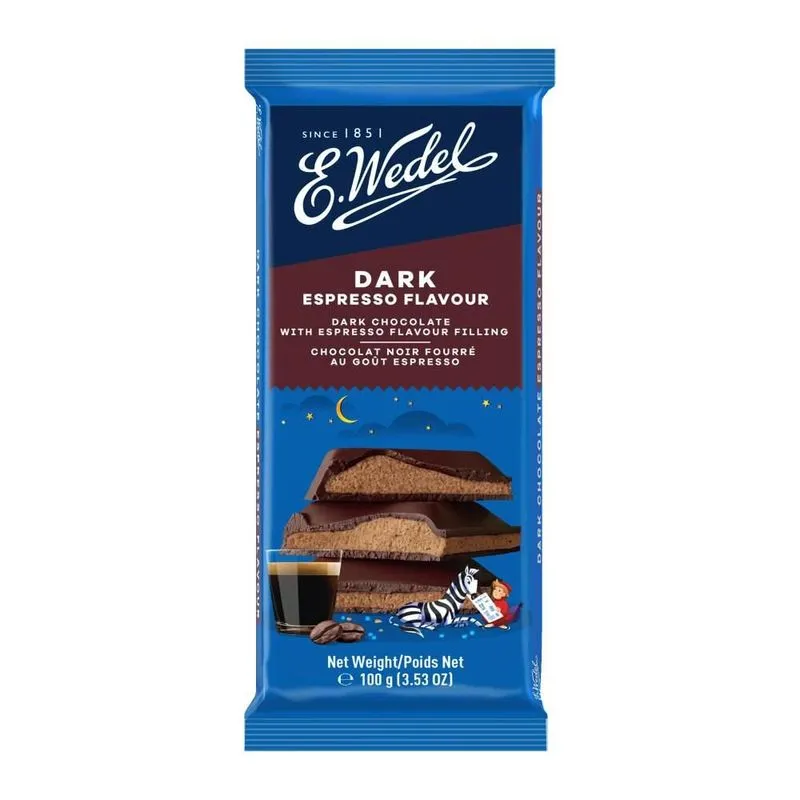 Chocolate E.WEDEL Amargo com Recheio de Café 100g
