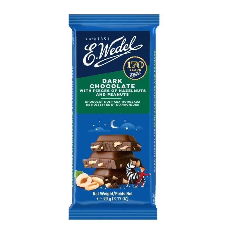 Chocolate E.WEDEL Dark Chocolate Hazelnuts e Peanuts 90g
