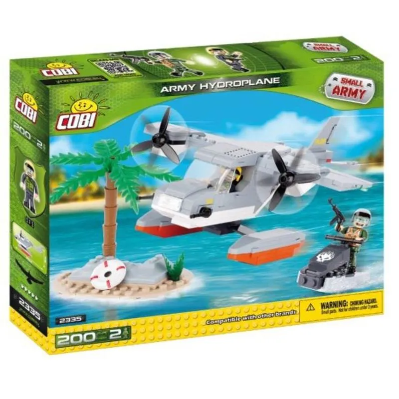 Avião Militar Hydroplane com Bonecos e Acessórios Blocos de Montar 200 Pçs