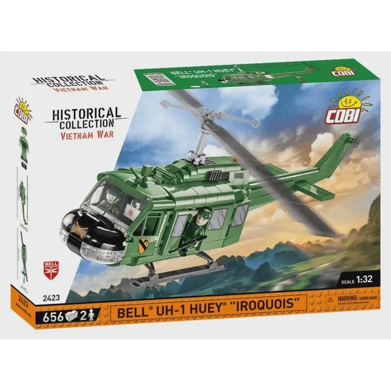 Helicóptero Bell UH-1 Huey Iroquois - Blocos de Montar 656 Peças - Vietnam War - cobi