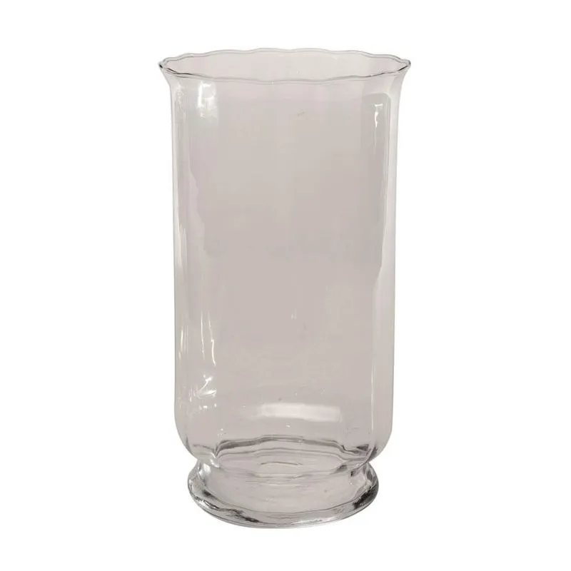 Vaso Canelado, Incolor, Transparente com Bordas Sinuosas: 26 cm x 34 cm