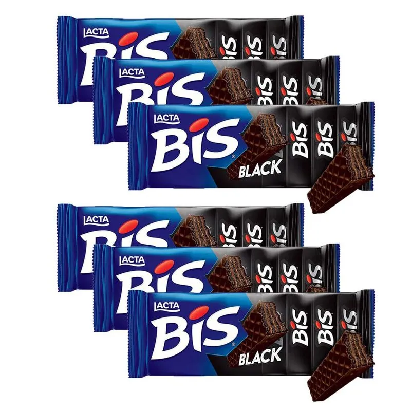 Kit 6 Chocolates Bis Black - Lacta