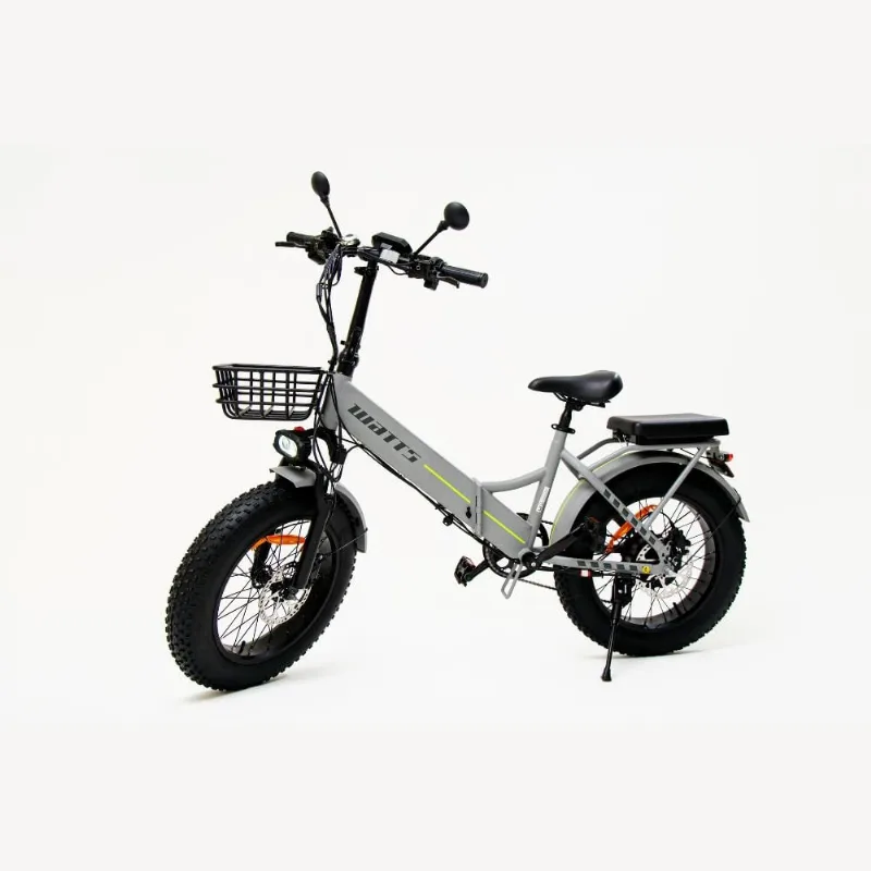 Bicicleta Elétrica Watts BW3 1000W Aro 20 Dobrável Fat Tire Shimano 6 Velocidades Bateria 10,4Ah