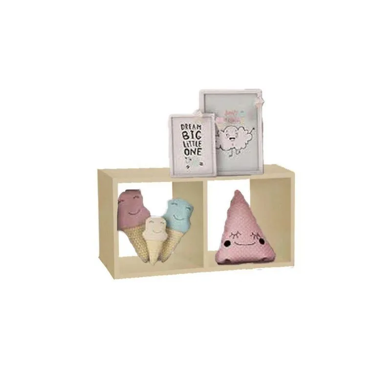Nicho Duplo 30x15x20 Cm Em Mdf Cor:natural