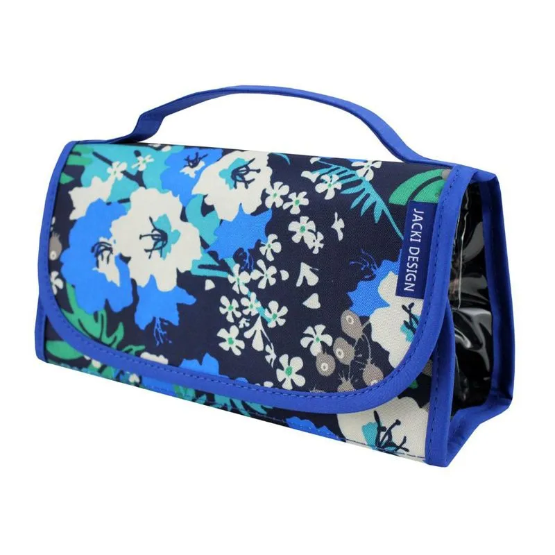 Necessaire Rocambole Estampada Azul Floral Jacki Design