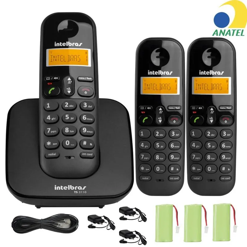 Kit Telefone S/f 2 Ramal Adicional Id Bina Ts 3110 Intelbras
