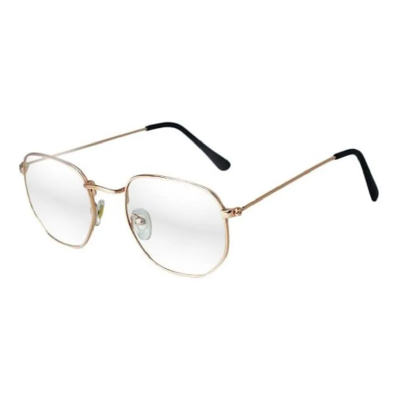 Óculos Hexagonal Para Grau Feminino Masculino Vintage Rose