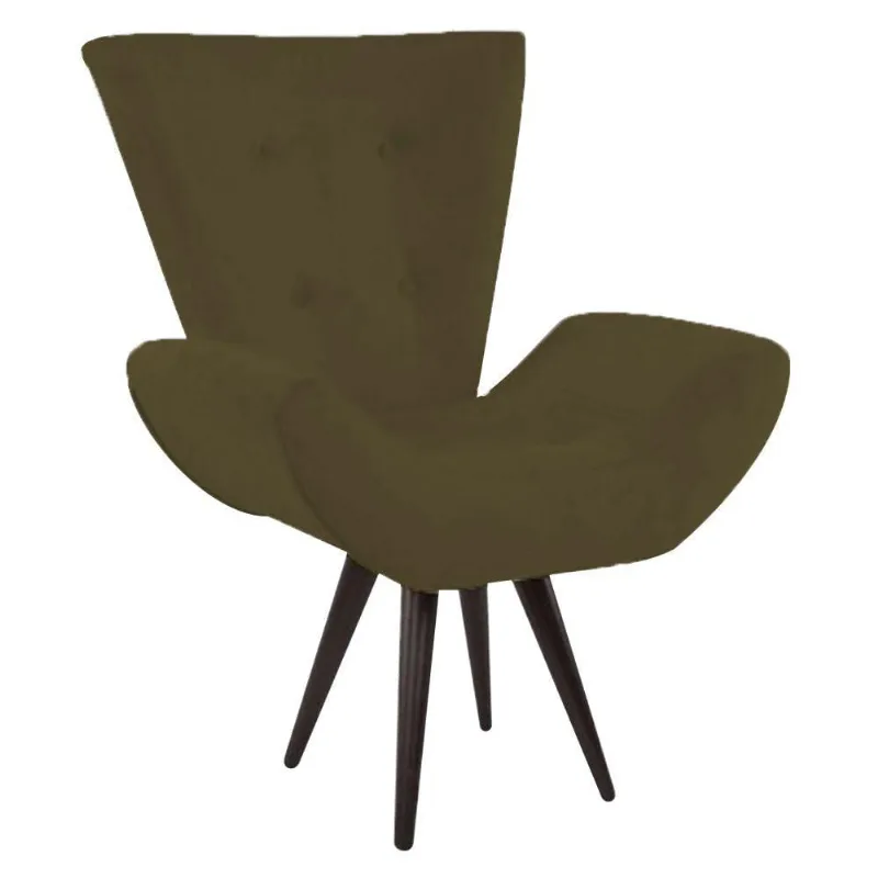 Poltrona Decorativa Bella Suede Marrom