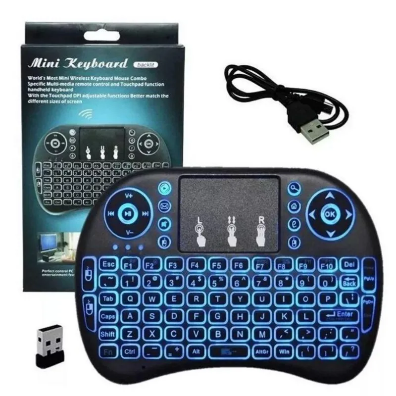 Teclado Mini Keyboard Air Mouse Touch Tv Sem Fio Smart