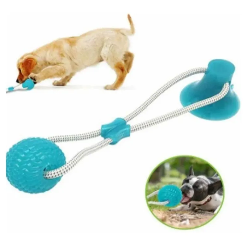 Brinquedo Interativo Mordedor Cachorro Gruda No Chão Ventosa Puxar Morder Pets