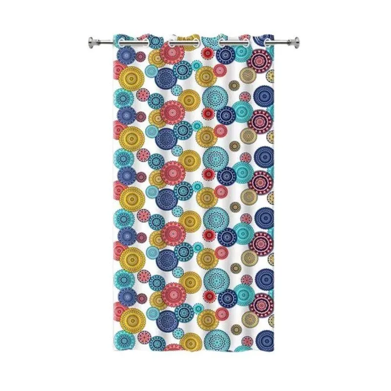 Cortina De Box Para Banheiro Estampa Mandala Com Ganchos Pvc Antimofo Vida Pratika