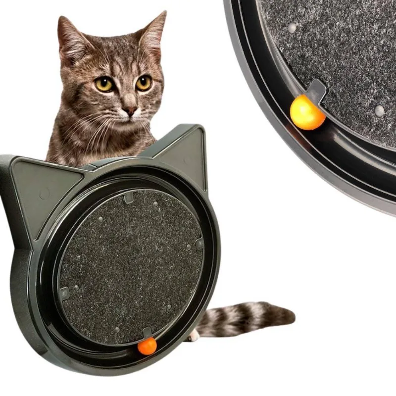 Brinquedo Arranhador Interativo Preto Com Bolinha Para Gatos