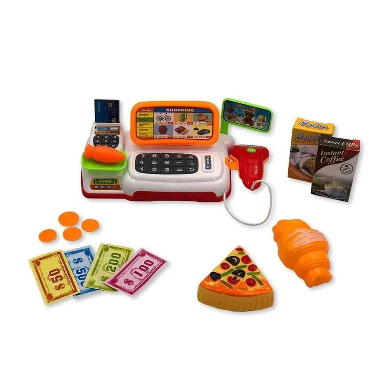 Mini Caixa Registradora Infantil Mercadinho Com Luz E Som