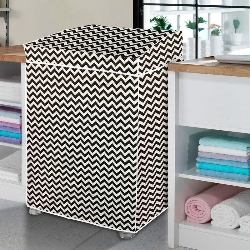 Capa Para Máquina De Lavar G Flanelada Zig Zag Com Tampa