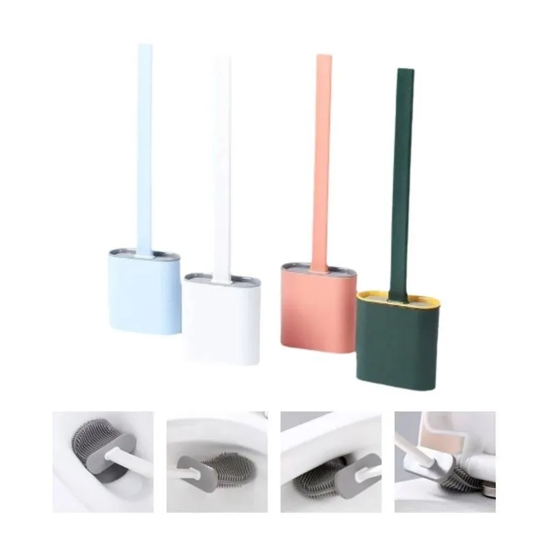 Escova Sanitária De Silicone P/limpar Vaso Sanitário Suporte