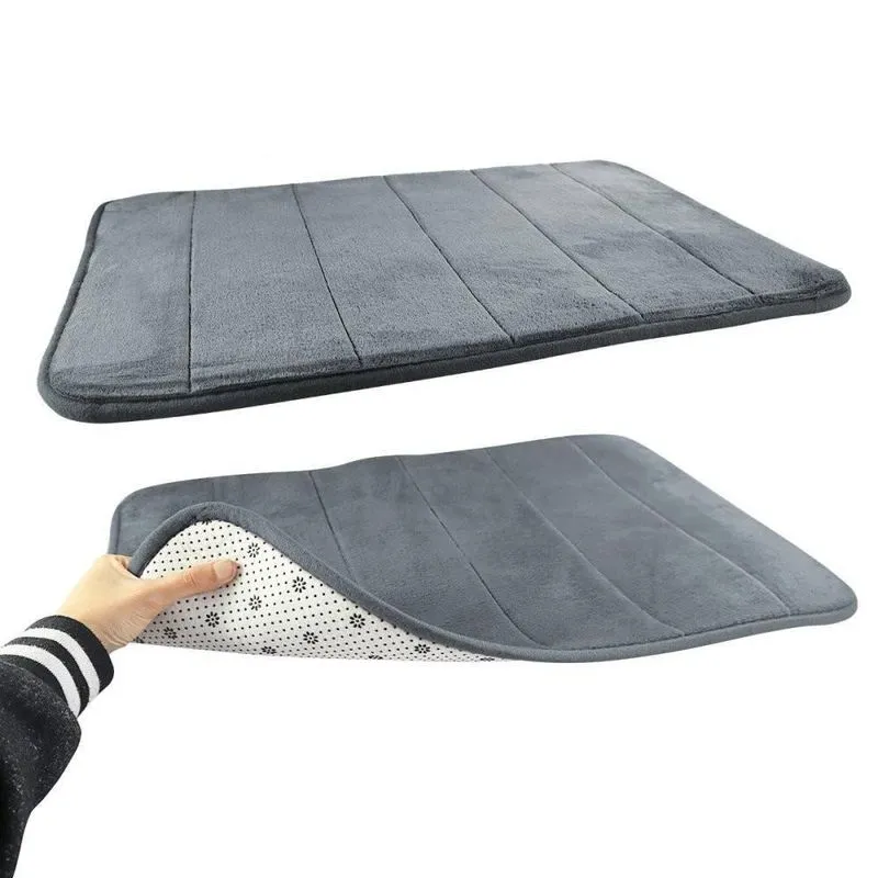 Tapete Para Banheiro Soft Base Antiderrapante 40x60cm Cinza