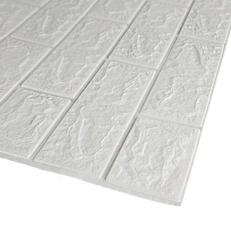 Placa Decorativa De Parede Papel De Parede Texturizado Auto Adesivo Branco Pvc 70cm
