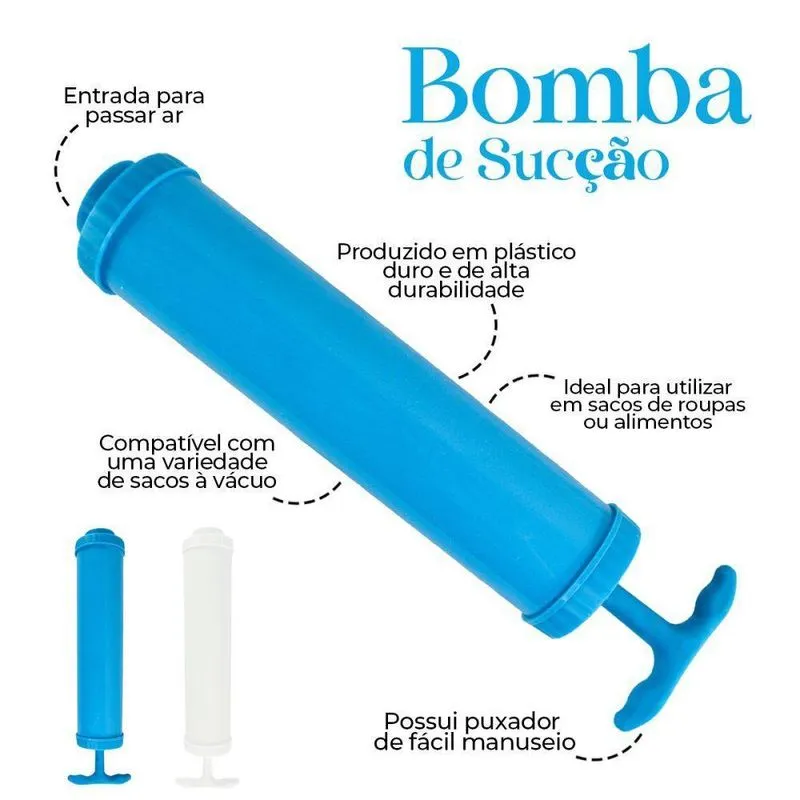 Bomba De Sucção De Ar Para Saco À Vácuo Retira Todo O Ar