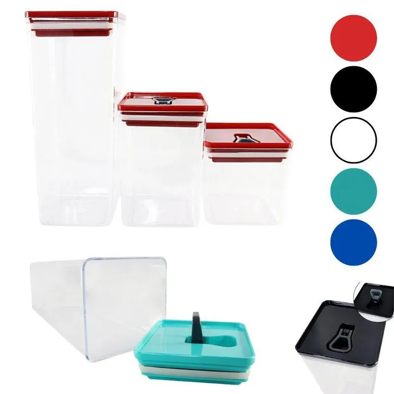 Kit 03 Potes Organizador Hermético Dubai 5 Lts Empilhável
