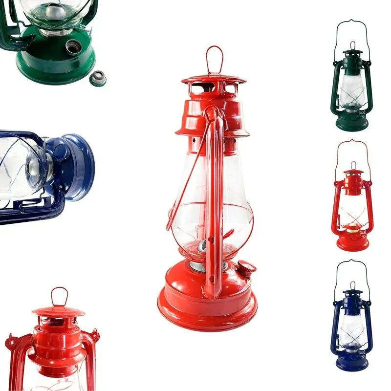 Lampião Vintage À Querosene 300ml Aço Carbono E Vidro 30cm