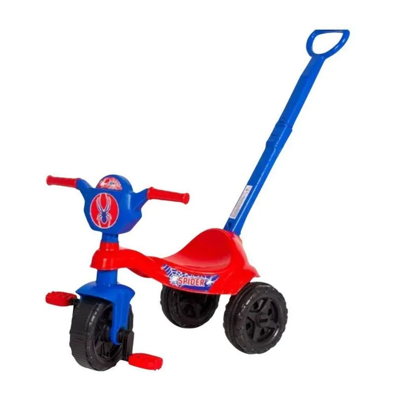 Carrinho De Passeio Com Pedal Triciclo Spider Com Haste