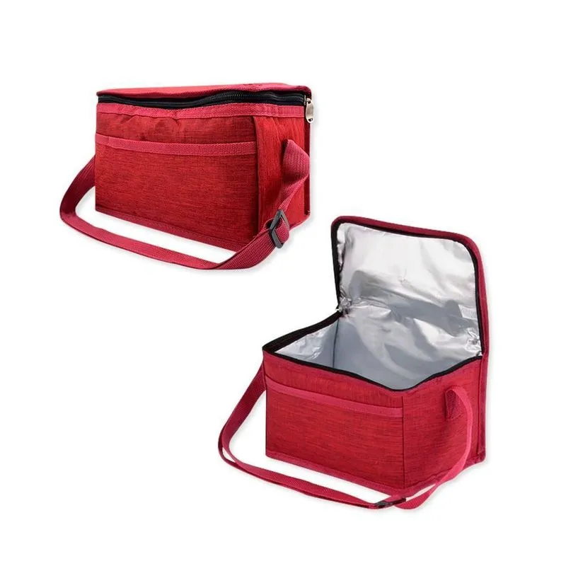 Bolsa Térmica Vermelha Porta Marmita Lanche Bebida 04 Litros