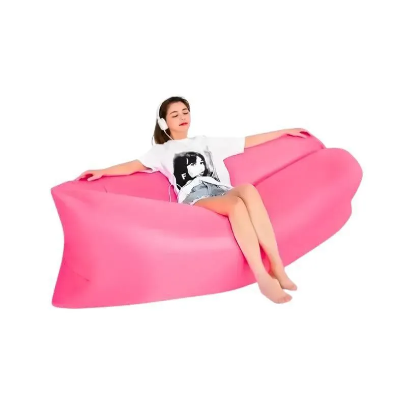 Sofá Rosa Inflável De Ar Poltrona Inflável Puff Portátil