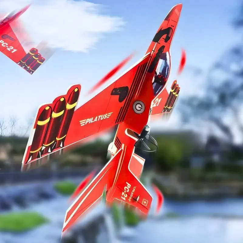 Avião Planador Com Motor A Bateria Recarregável Vermelho