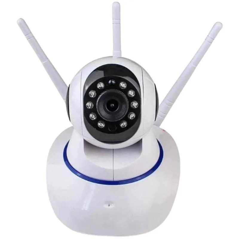 Câmera Ip Sem Fio 360° 3 Antenas Hd Wifi Visão Noturna