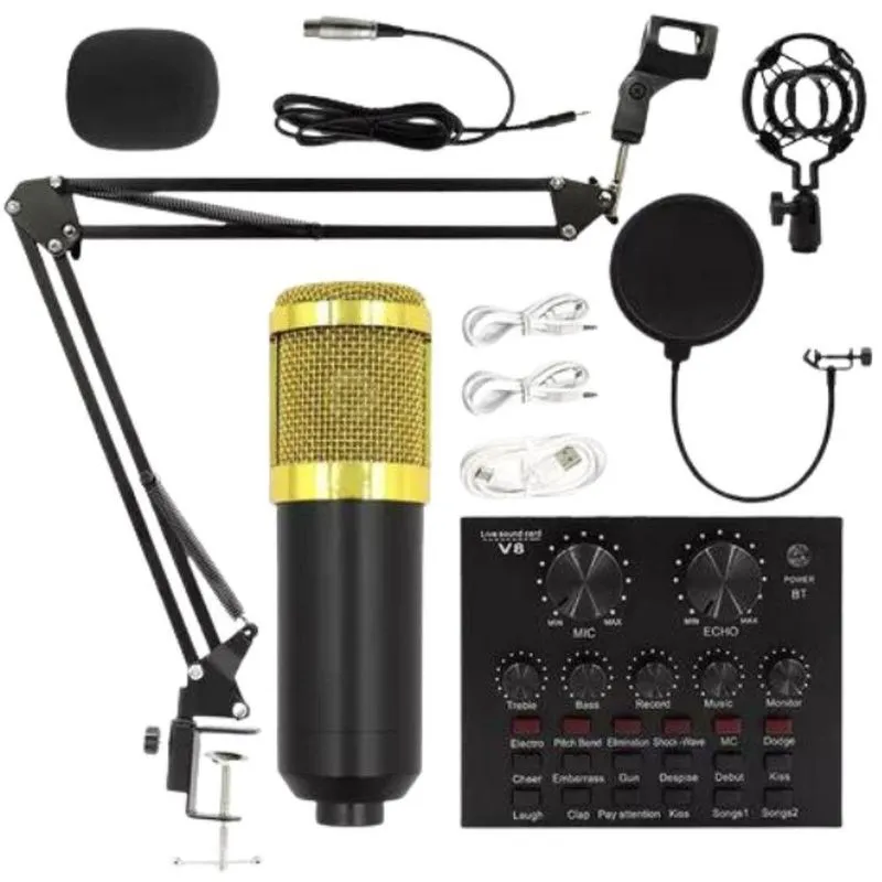 Kit Youtuber Podcast Microfone Condensador Braço Articulado