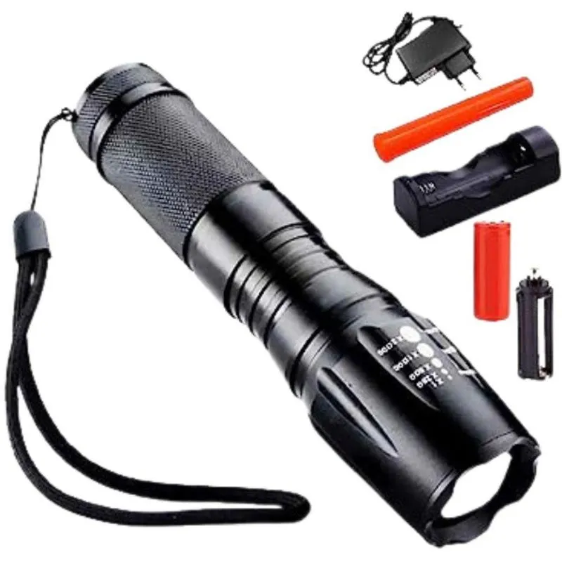 Lanterna Recarregável Zoom 1-2000x Alumínio Luz Branca Usb Bivolt Thor