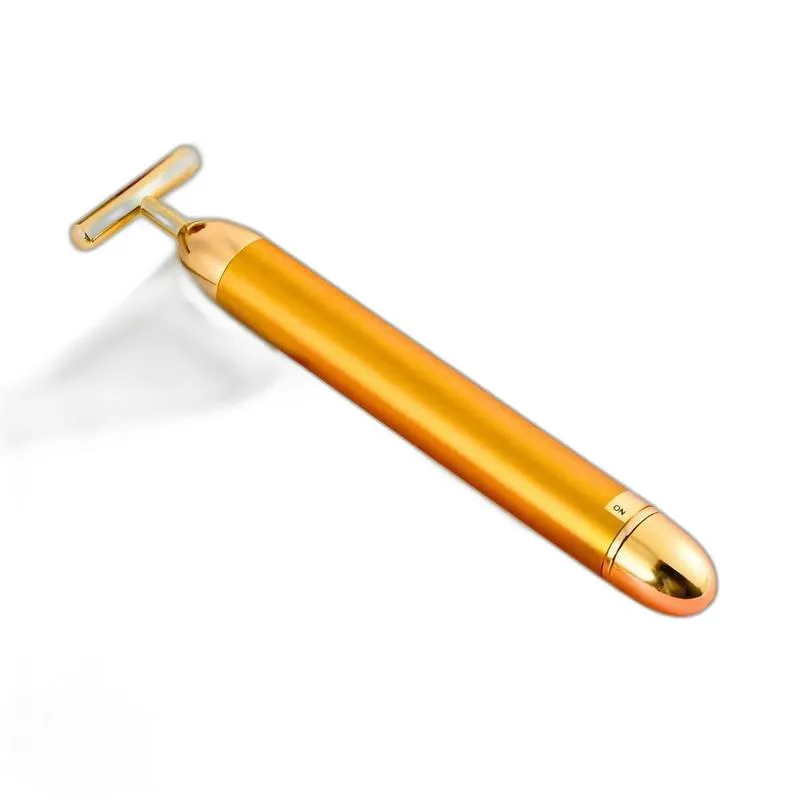 Massageador Facial Elétrico Gold 24k Harmonização Anti-rugas
