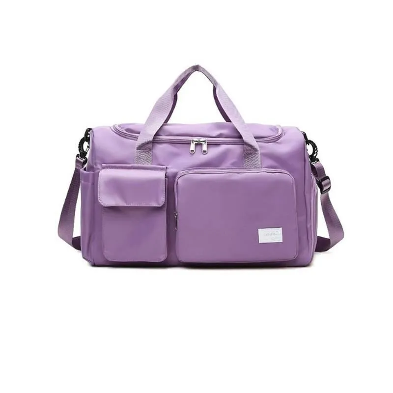 Bolsa De Academia Roxa Forrada Divisões E Bolsos Externos
