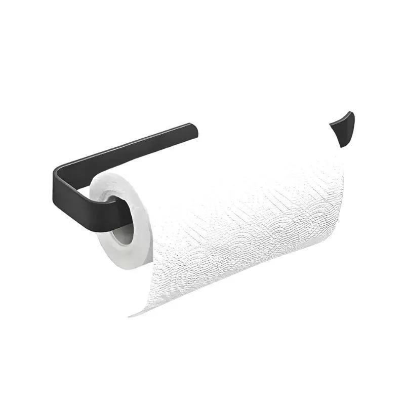 Suporte Multiuso Preto Papel Toalha Com Adesivo Para Parede