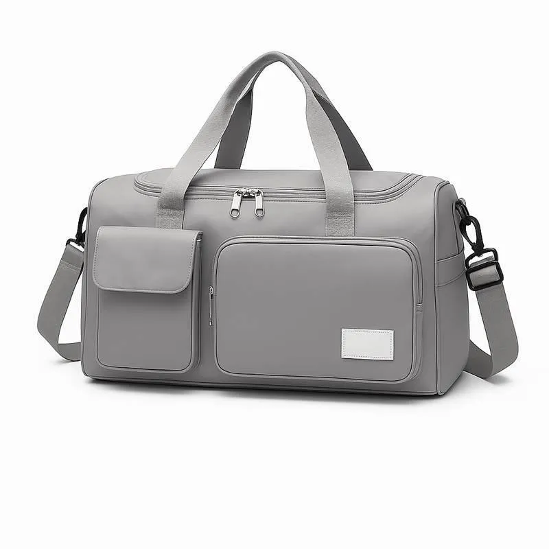 Bolsa De Academia Cinza Forrada Divisões E Bolsos Externos