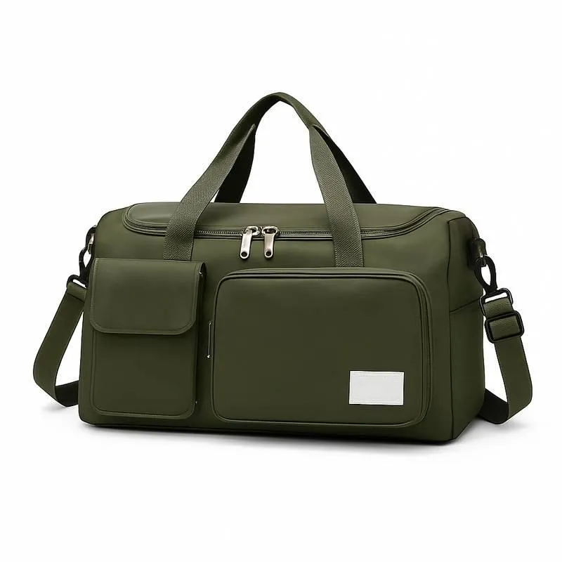 Bolsa De Academia Verde Forrada Divisões E Bolsos Externos