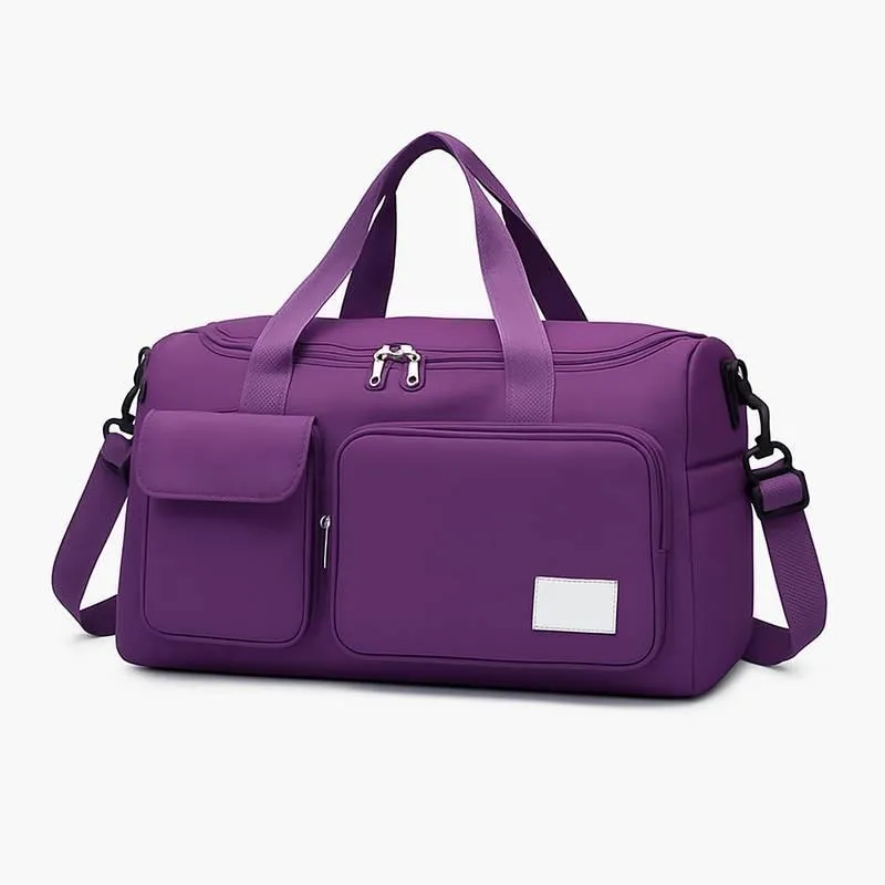 Bolsa De Academia Roxa Forrada Divisões E Bolsos Externos