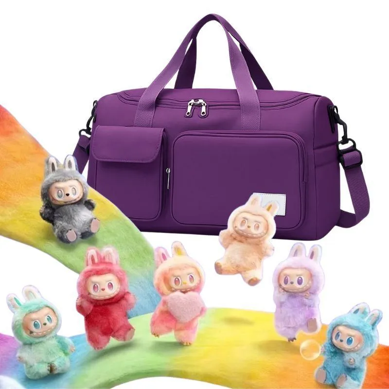 Bolsa De Academia Roxa + Chaveiro Labubu Monsters